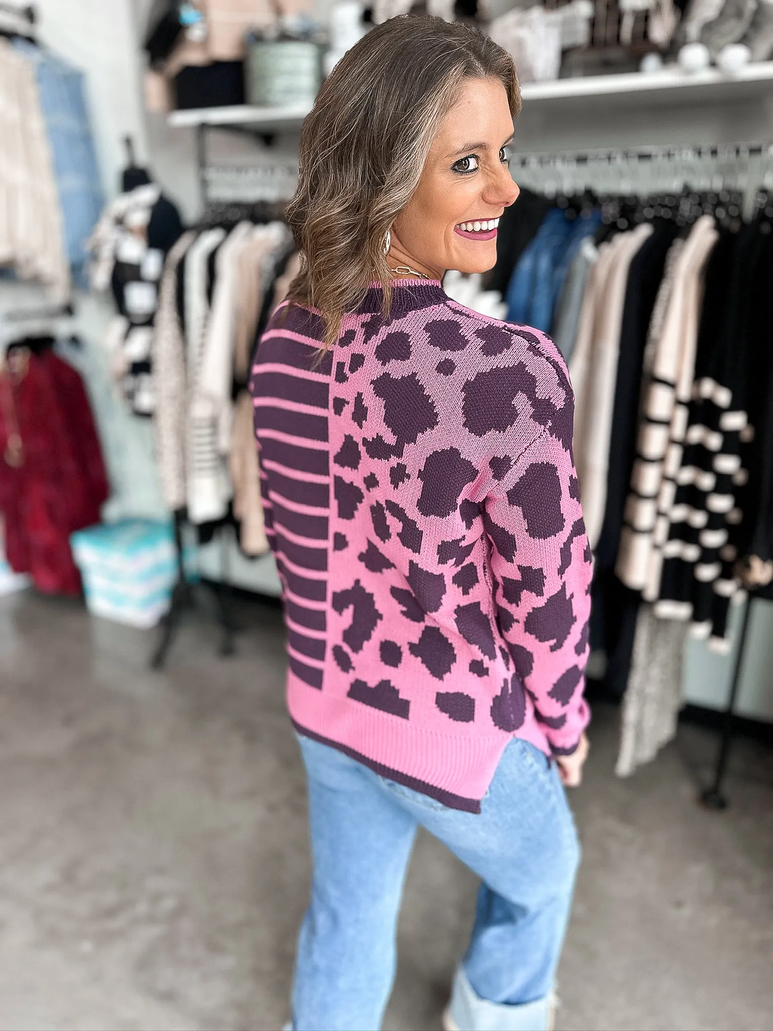 Molly Leopard & Stripe Sweater