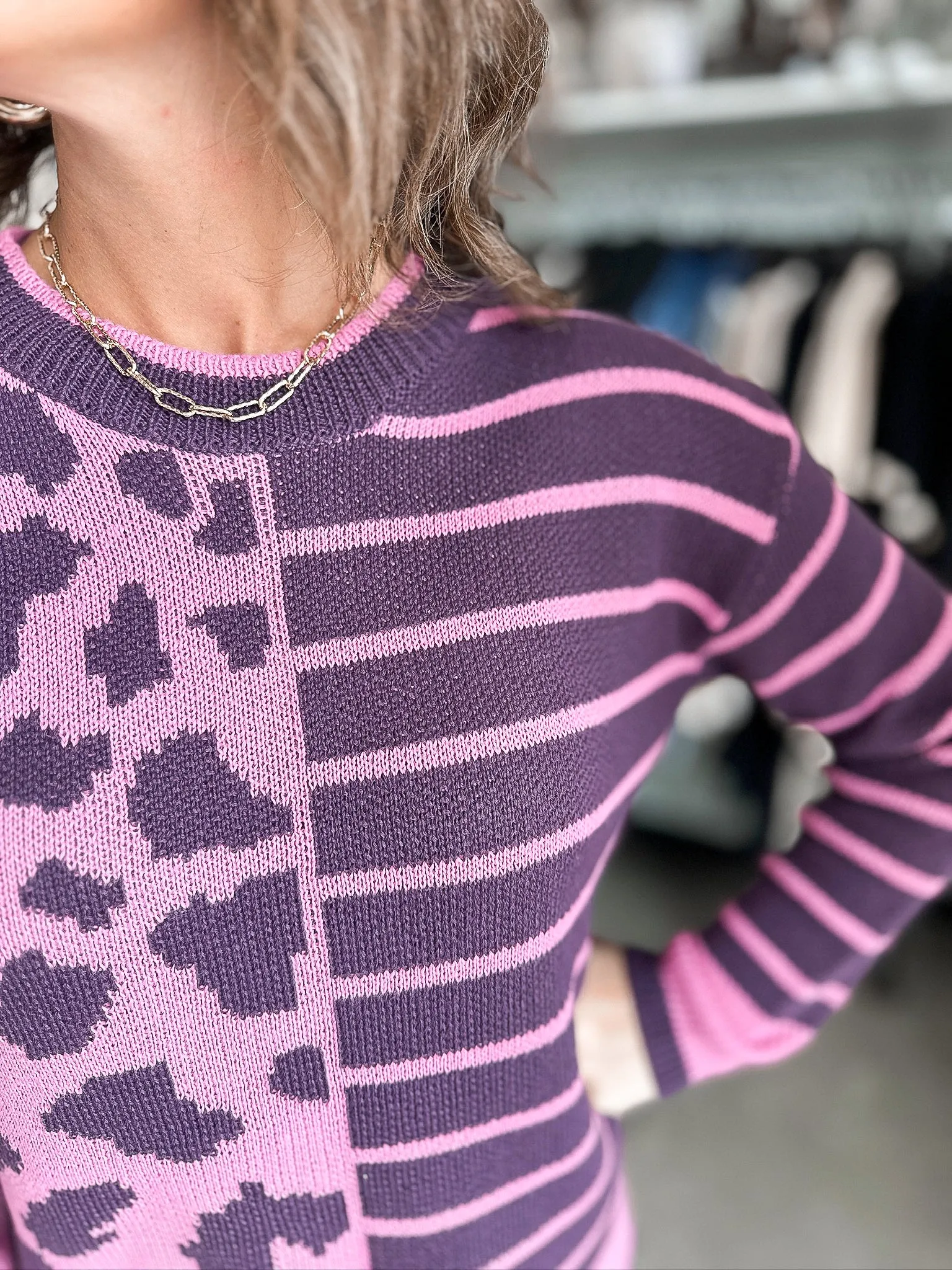 Molly Leopard & Stripe Sweater