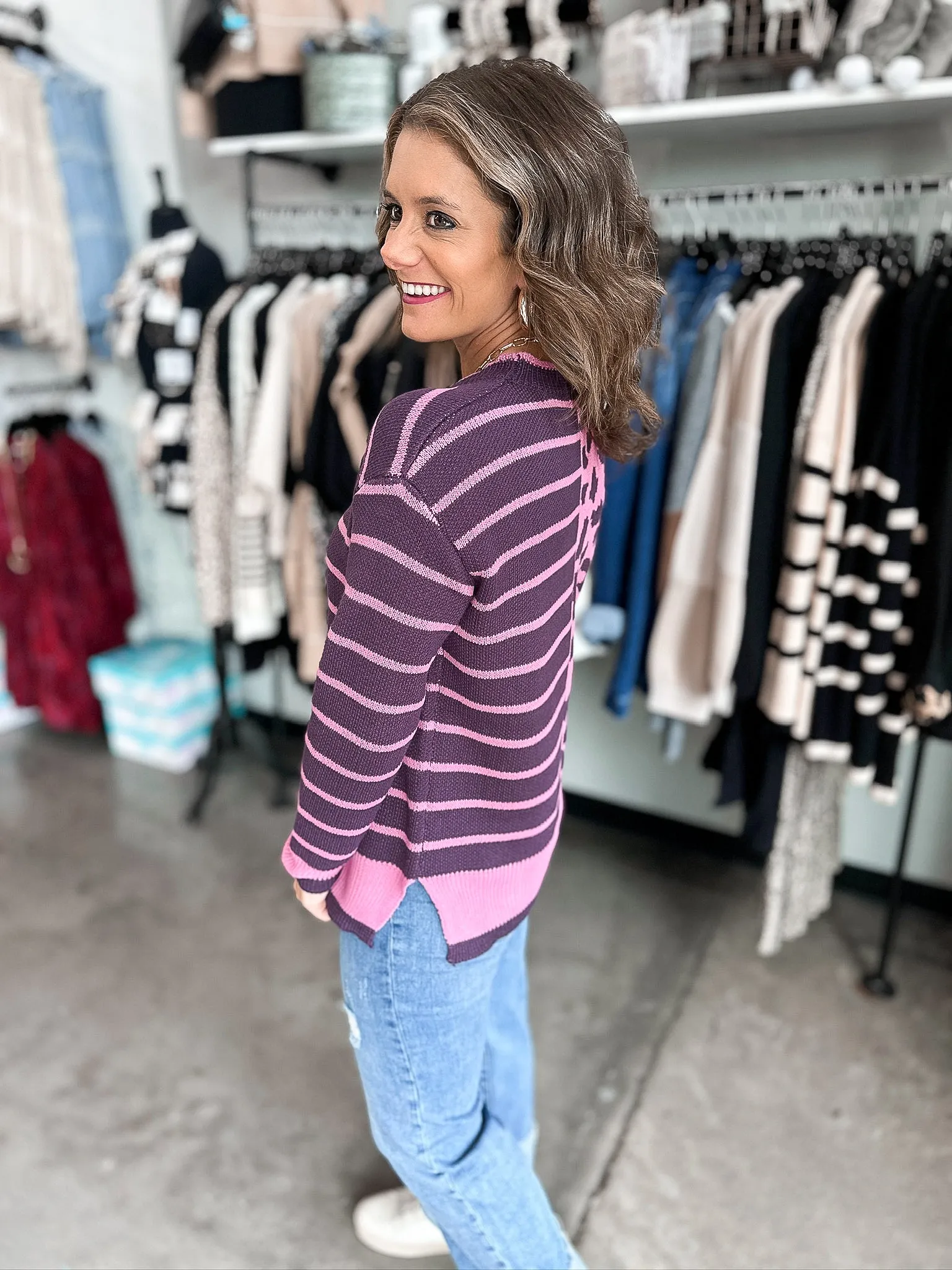 Molly Leopard & Stripe Sweater