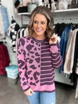 Molly Leopard & Stripe Sweater