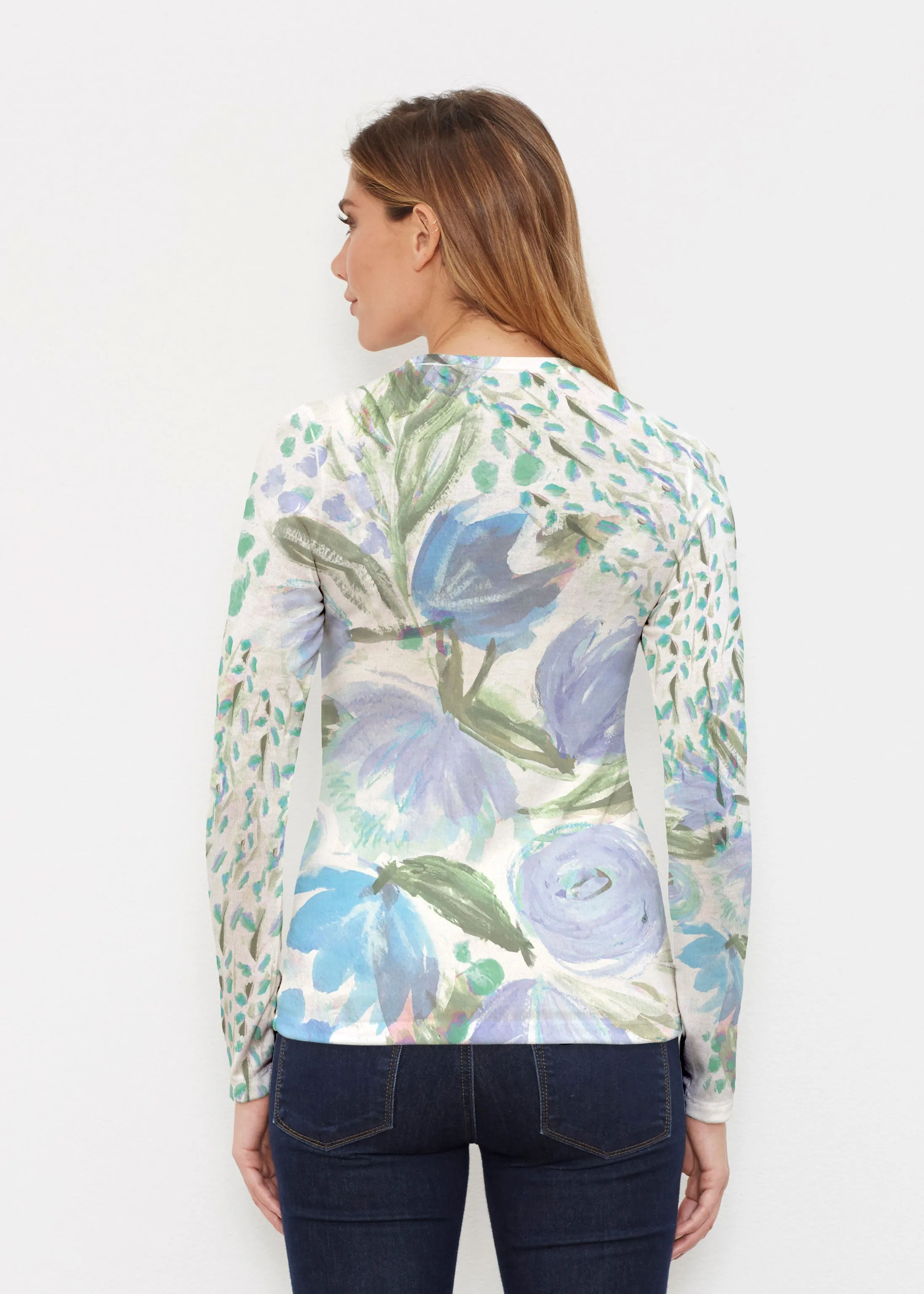 Monet Blue (17178) ~ Butterknit Long Sleeve Crew Top