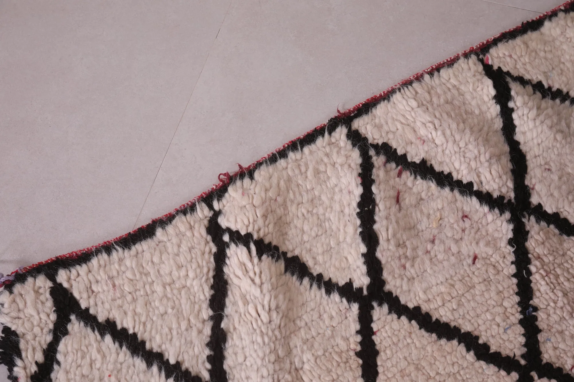 Moroccan Beni Ourain Rug – 3.3 x 6.6 ft Handwoven Wool Carpet