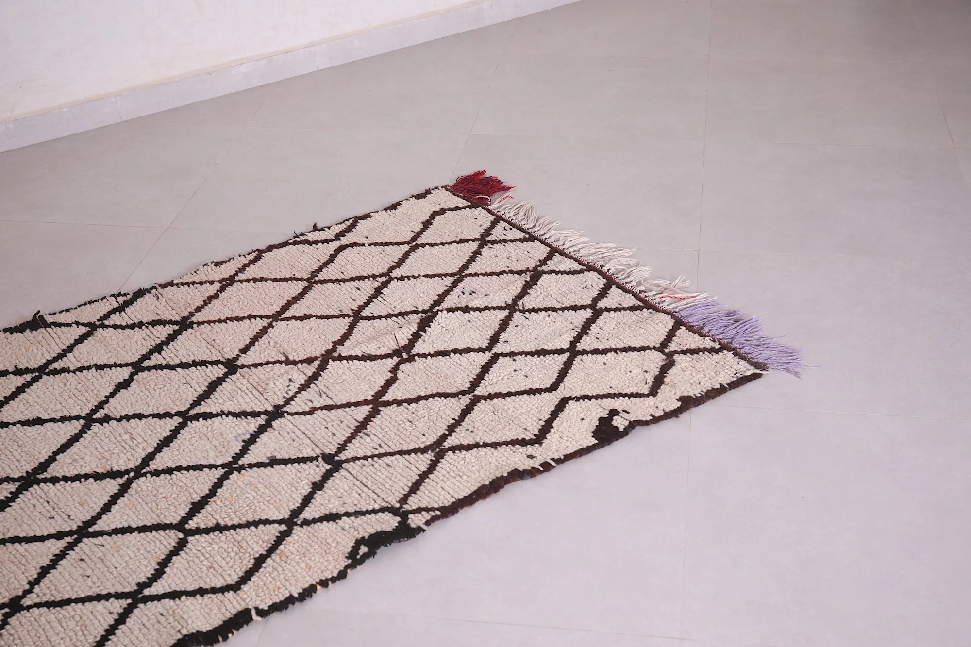 Moroccan Beni Ourain Rug – 3.3 x 6.6 ft Handwoven Wool Carpet