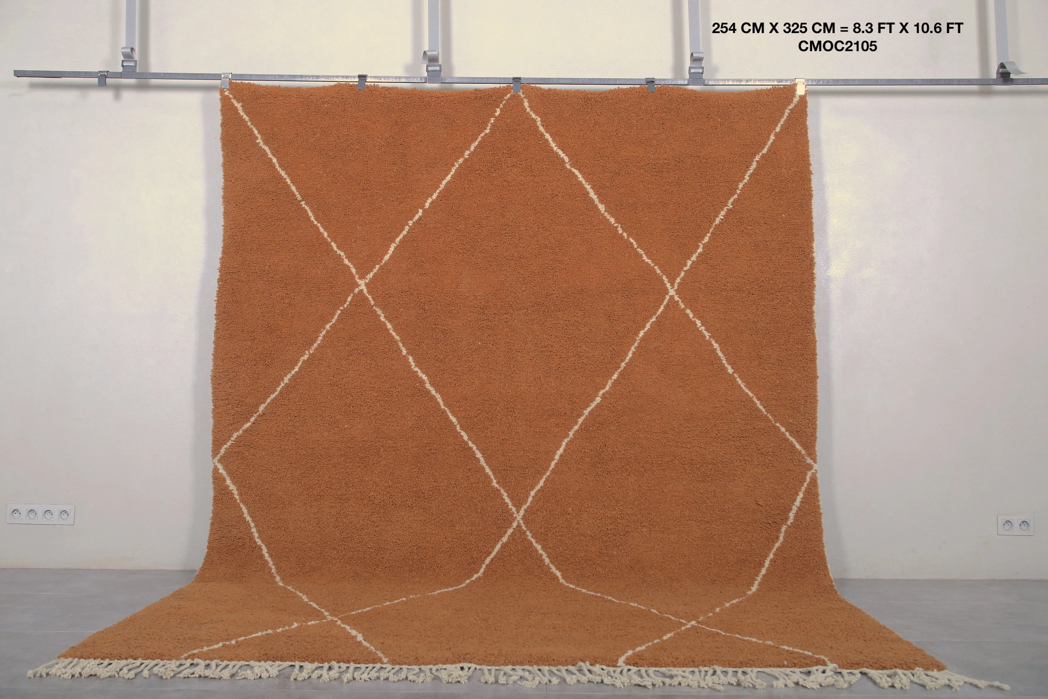Moroccan Beni ourain rug Hand knotted rug Treliis