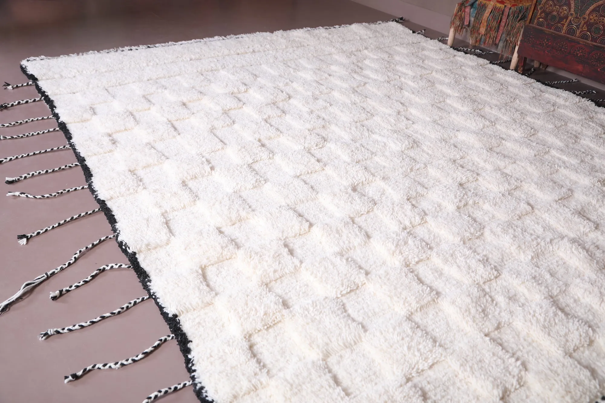 Moroccan Beni ourain rug - Wool Berber Carpet - Custom Rug