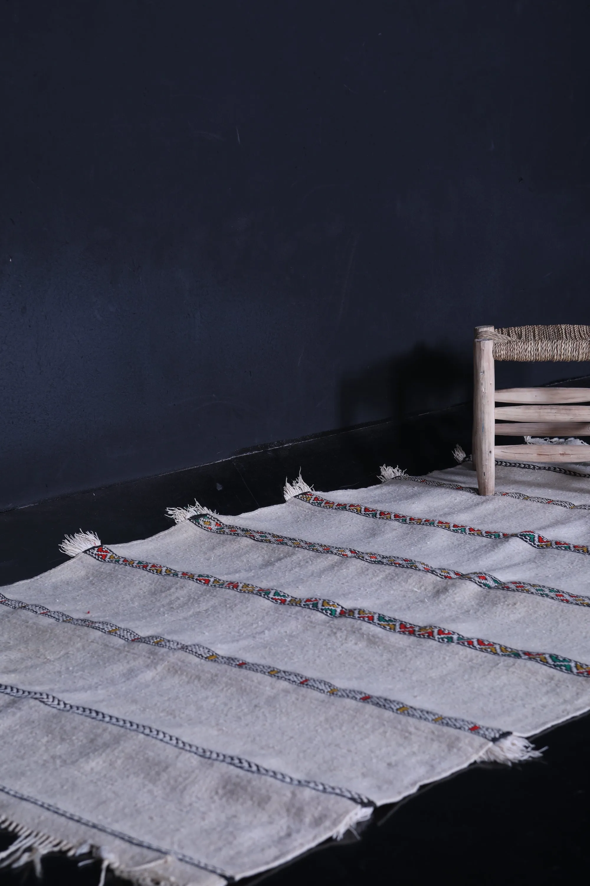 Moroccan Wool Rug - Handwoven 3.7ft x 7ft | Authentic Berber Design