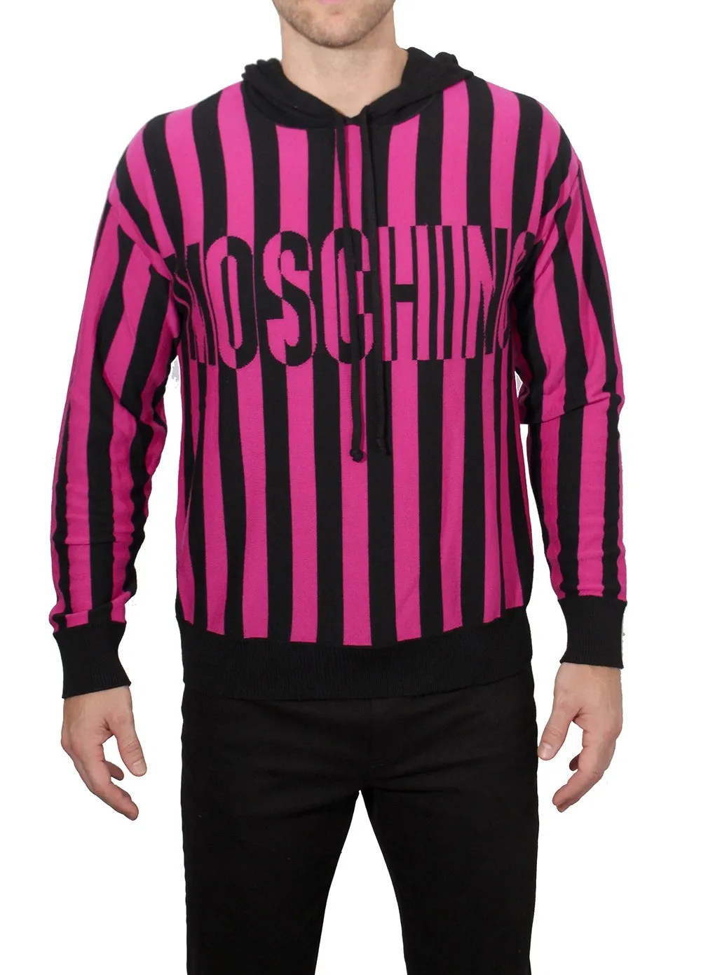 Moschino Pullover Hooded Sweater - Black & Pink