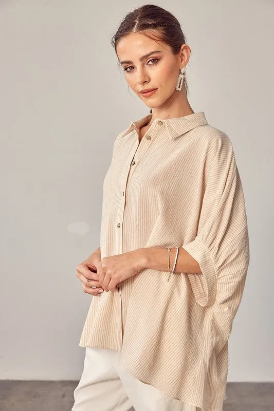 Mustard Seed Junior Striped Button Up Shirt