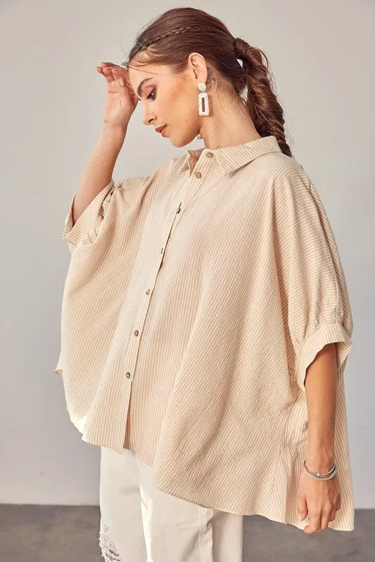 Mustard Seed Junior Striped Button Up Shirt