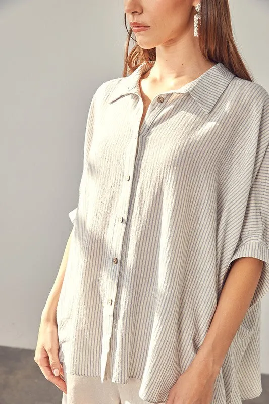 Mustard Seed Junior Striped Button Up Shirt