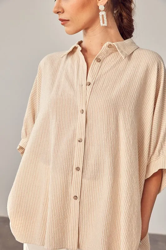 Mustard Seed Junior Striped Button Up Shirt