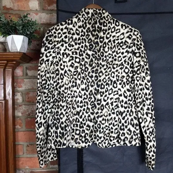 NEW NWT Jones New York Animal Print Single Button Stretch Blazer Jacket …