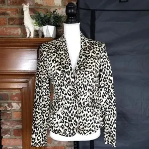 NEW NWT Jones New York Animal Print Single Button Stretch Blazer Jacket …