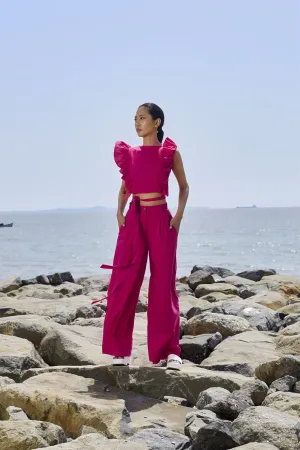 New Season Summer/Fall 24-Pants HighWaisted Cotton Pink-MT H-Waist Trouser-KA Pink-Fashion Edit Mati