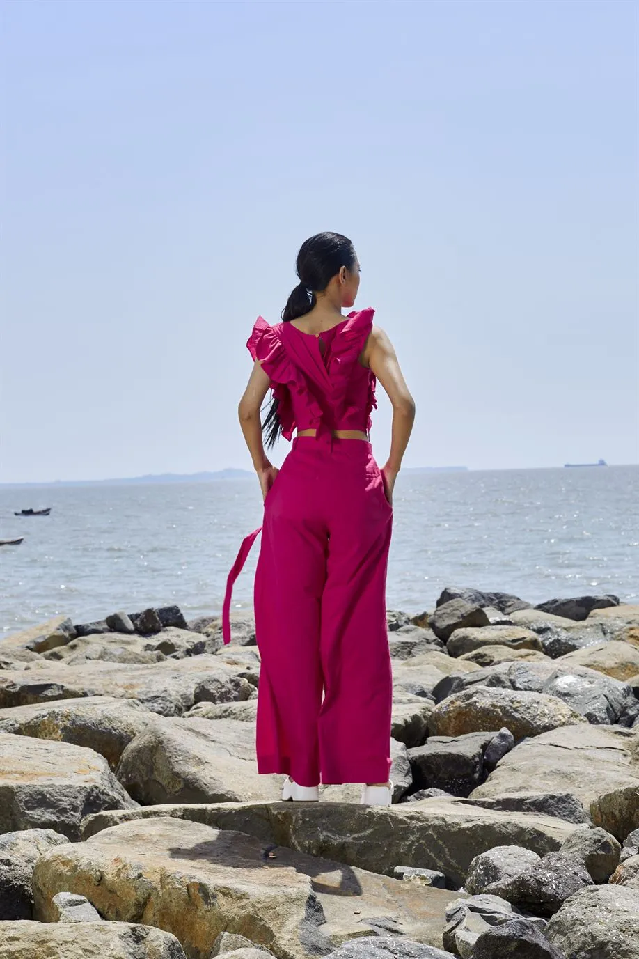 New Season Summer/Fall 24-Pants HighWaisted Cotton Pink-MT H-Waist Trouser-KA Pink-Fashion Edit Mati