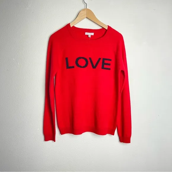 NWT PHILOSOPHY Cashmere ‘Love’ Sweater | Strawberry Red | Long Sleeve | Size M