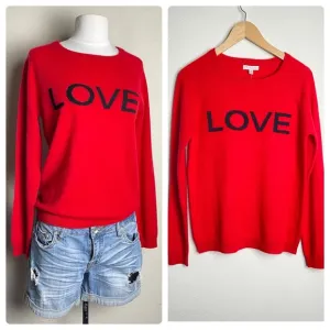 NWT PHILOSOPHY Cashmere ‘Love’ Sweater | Strawberry Red | Long Sleeve | Size M