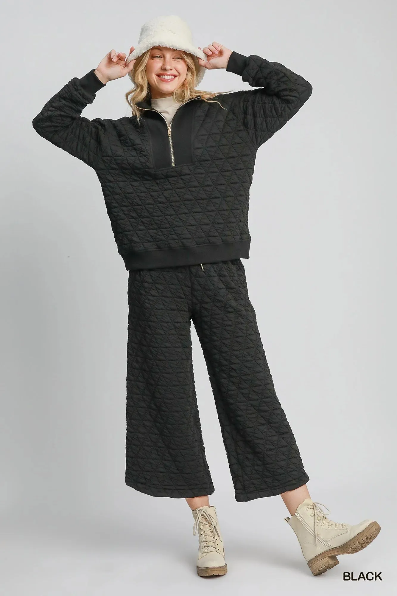 Nyomi  Quilted Half Zip Top