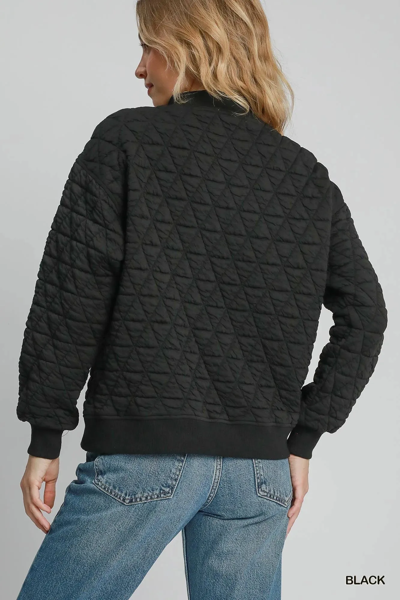 Nyomi  Quilted Half Zip Top