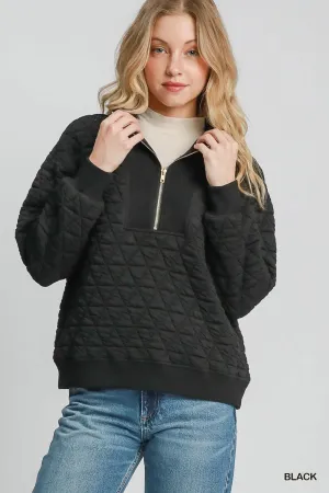 Nyomi  Quilted Half Zip Top