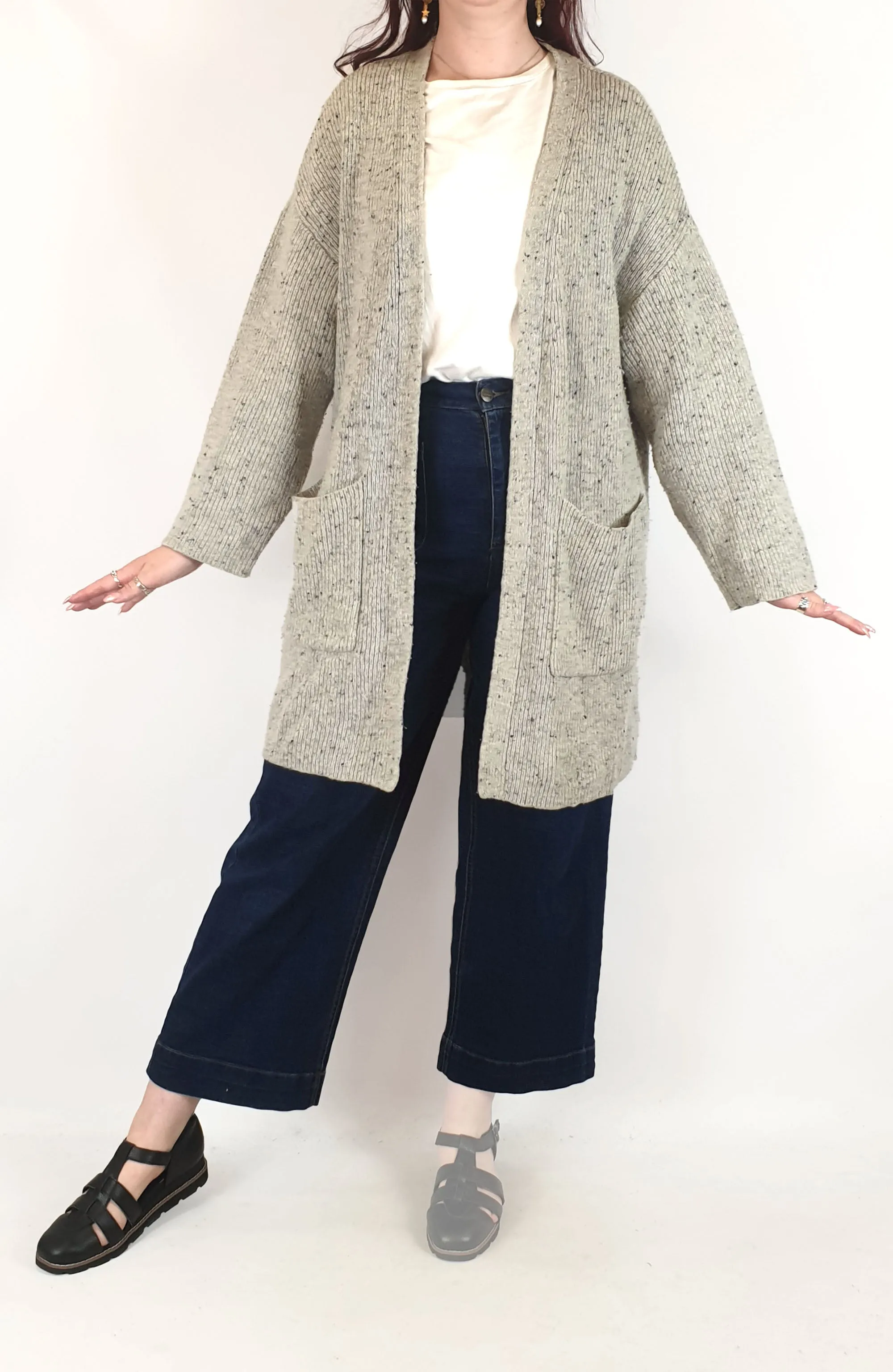 Obus grey wool blend top size 3, best fits 12-14