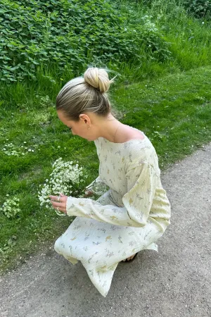 OdaIC Kjole - Creme Blomsterprint