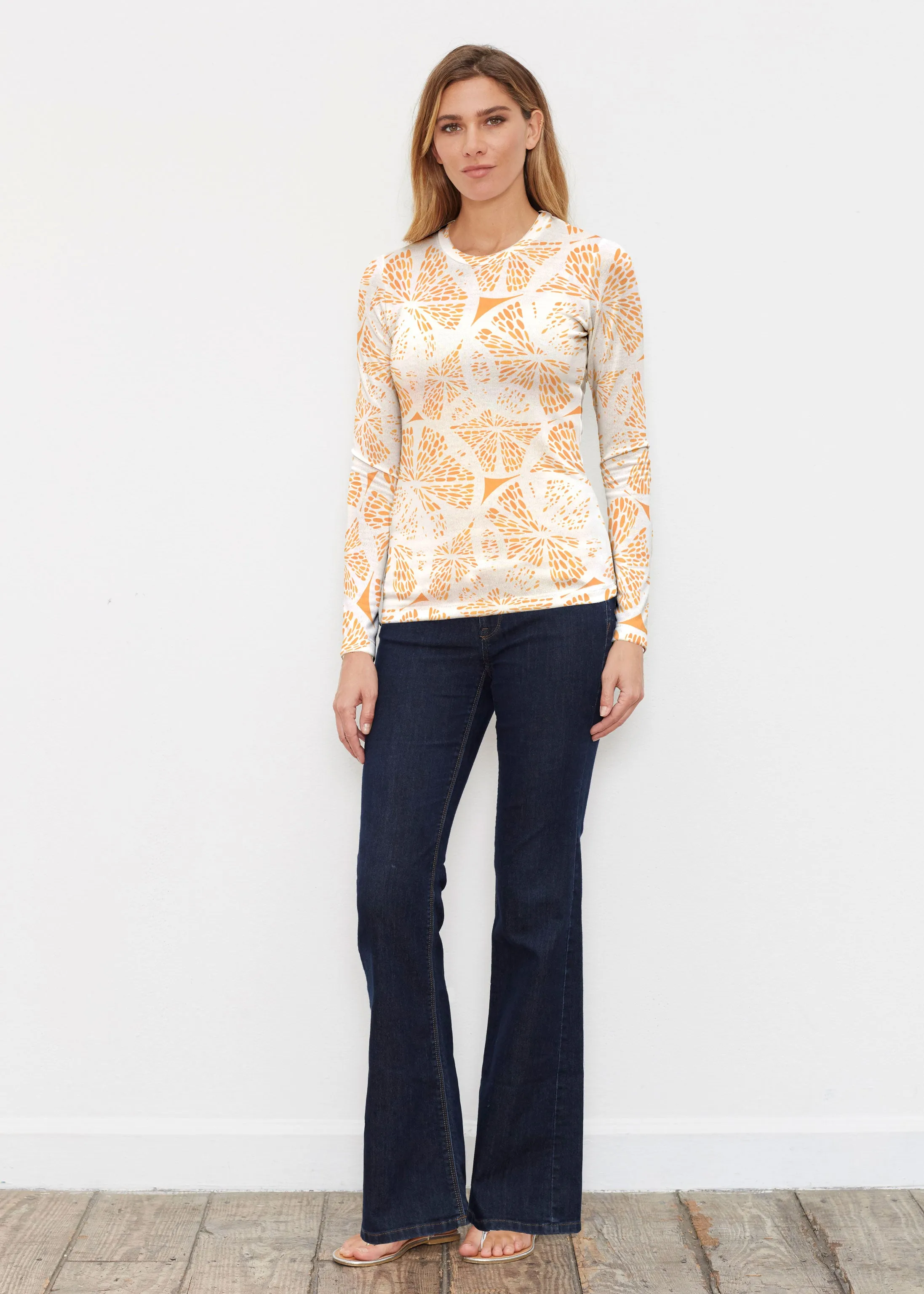 Orange Citrus (7862) ~ Butterknit Long Sleeve Crew Top