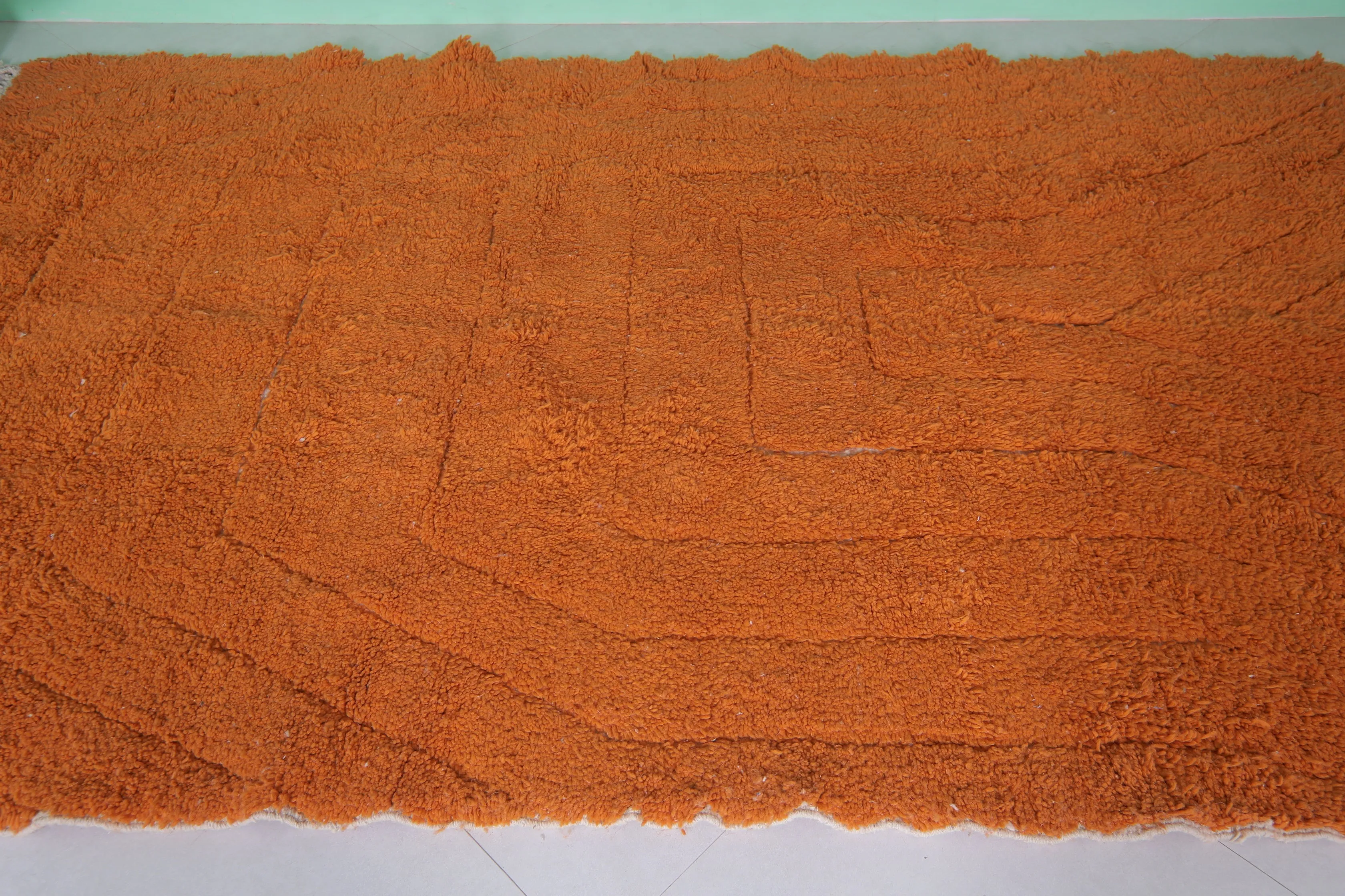 Orange Moroccan Rug - Handwoven Wool | 6.3 x 10.1 Feet