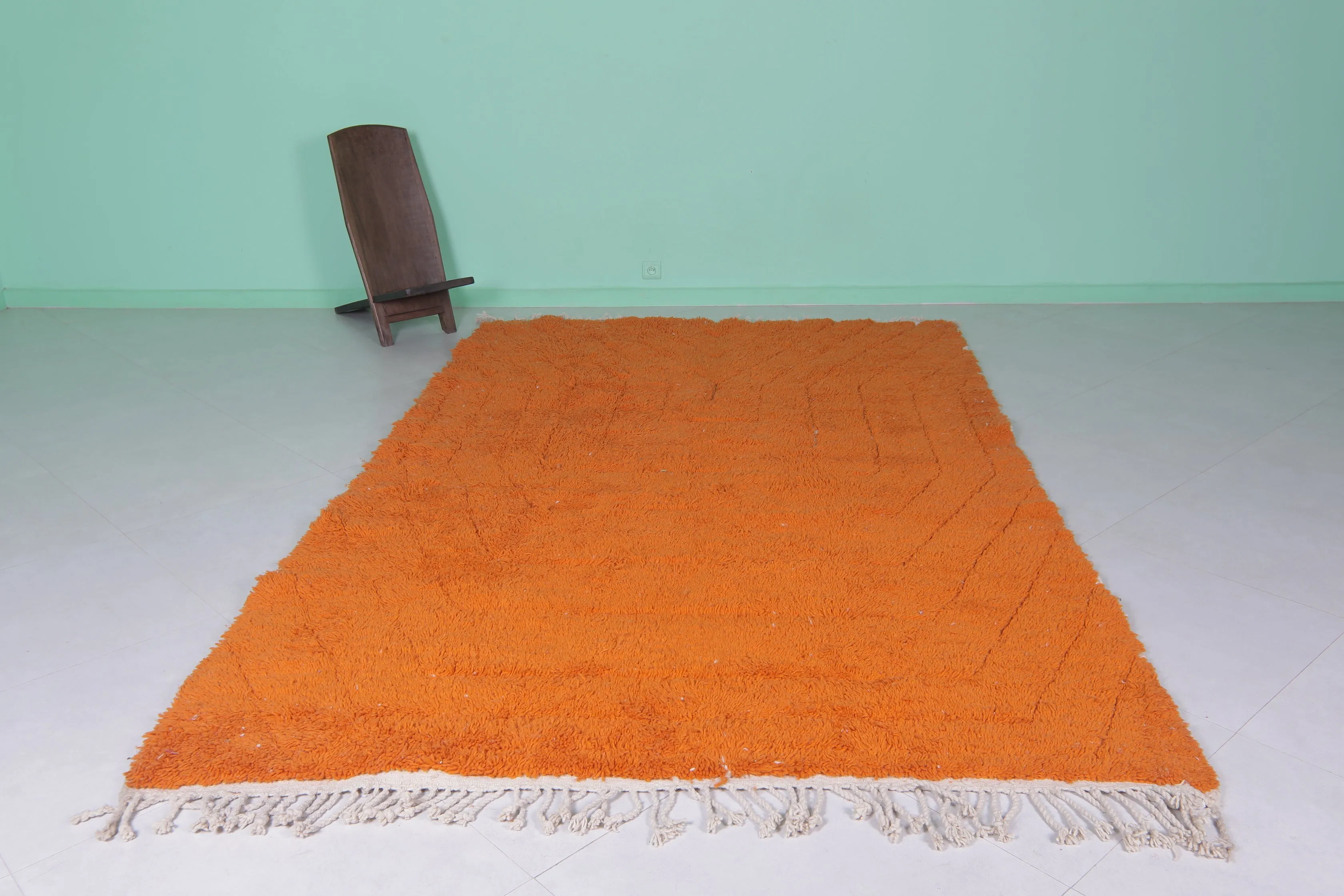 Orange Moroccan Rug - Handwoven Wool | 6.3 x 10.1 Feet