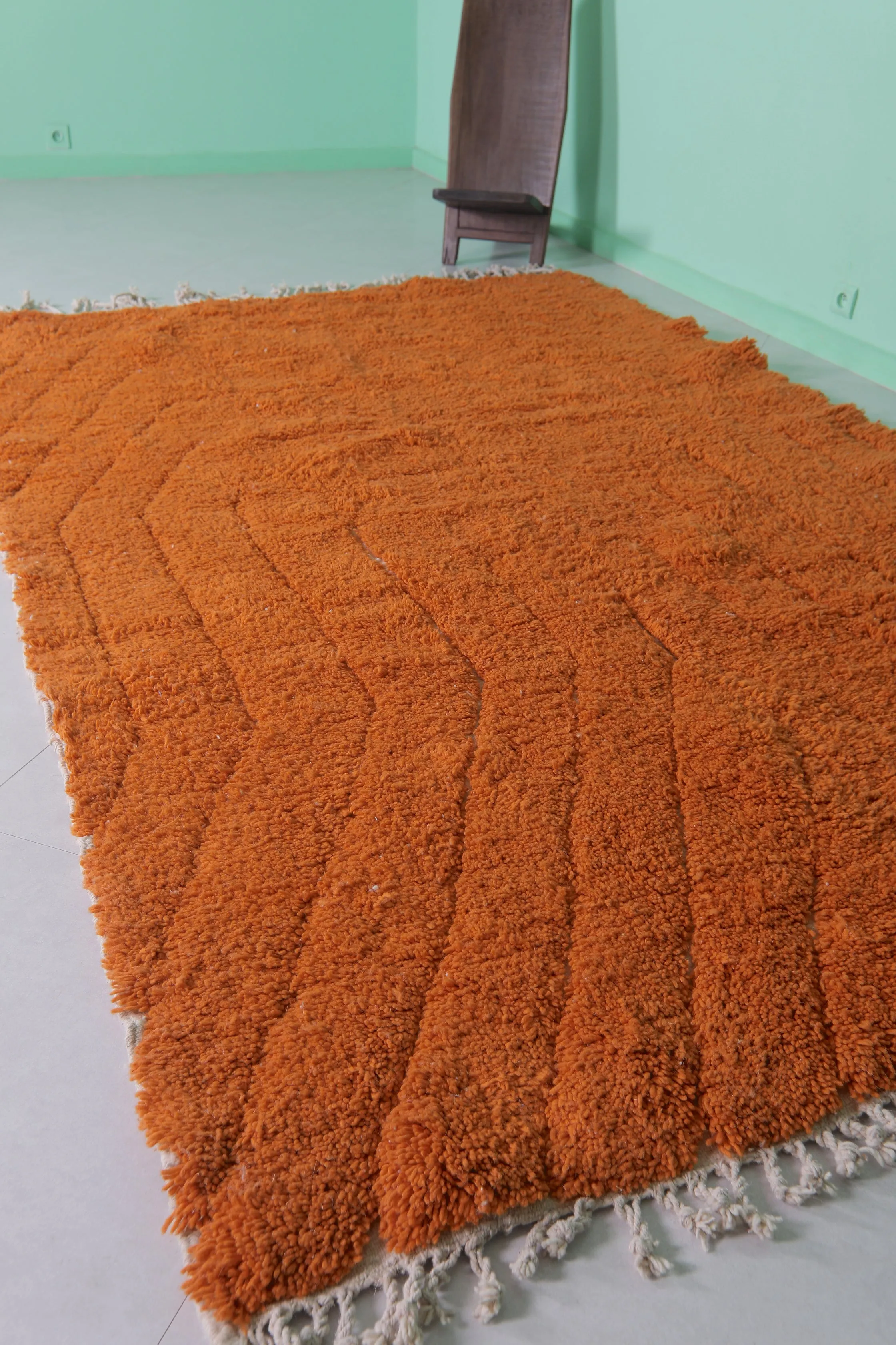 Orange Moroccan Rug - Handwoven Wool | 6.3 x 10.1 Feet