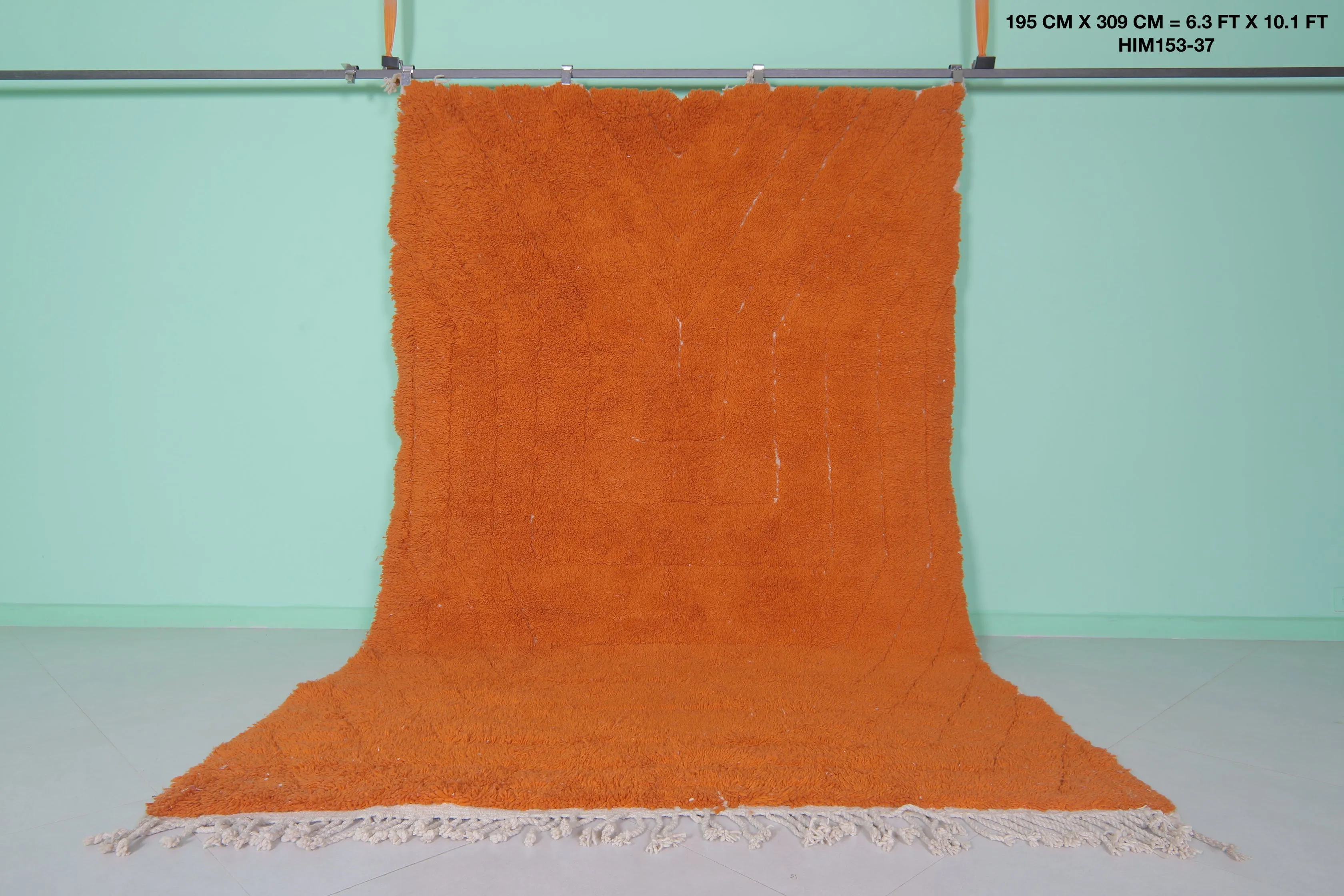 Orange Moroccan Rug - Handwoven Wool | 6.3 x 10.1 Feet
