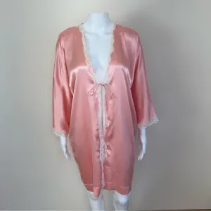 Oscar De La Renta Mini Robe Pink White Lace 3/4 Sleeve 100% Polyester XS/S