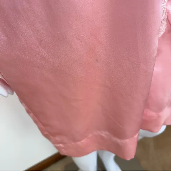 Oscar De La Renta Mini Robe Pink White Lace 3/4 Sleeve 100% Polyester XS/S