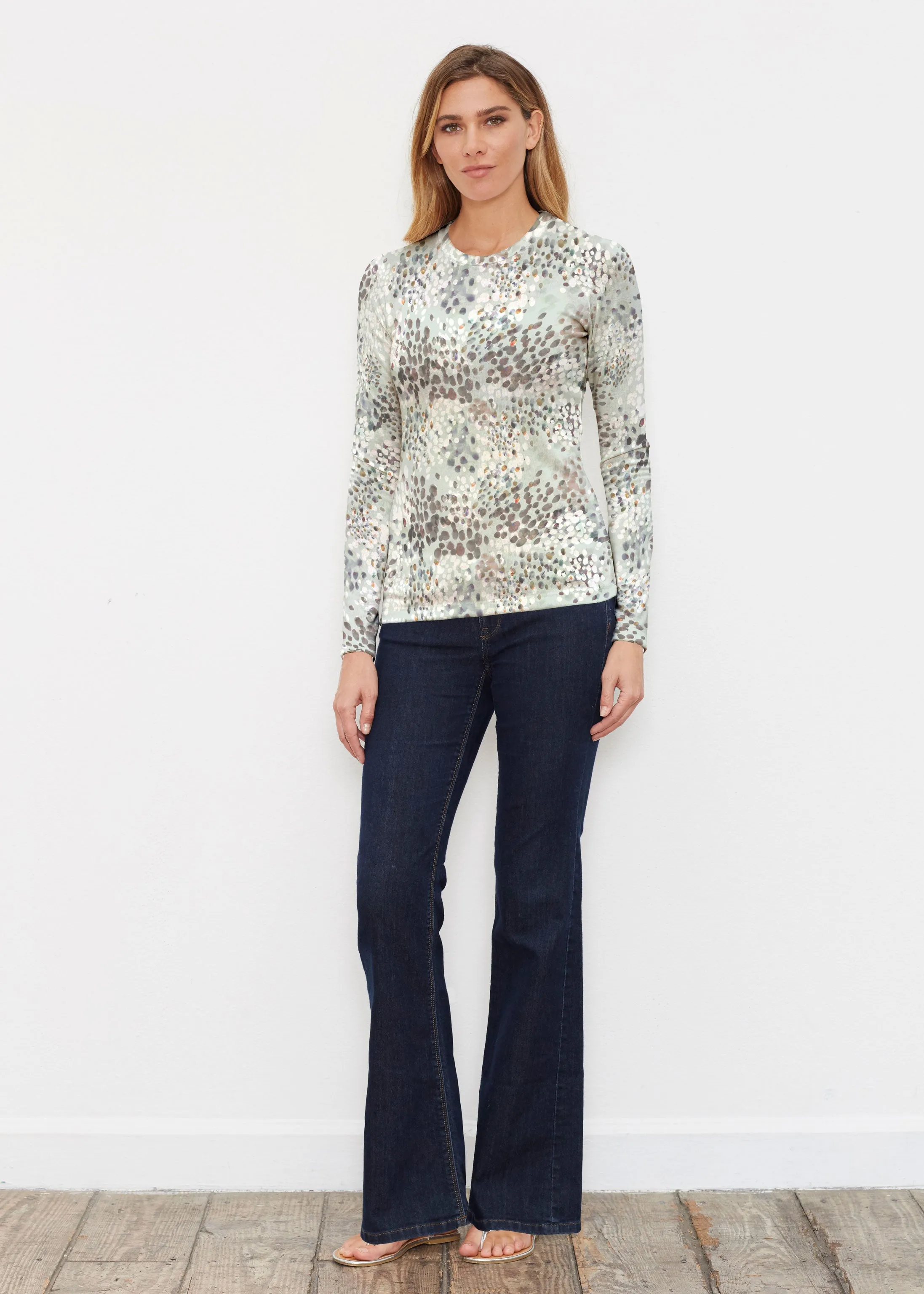 Painted Dots (8020) ~ Butterknit Long Sleeve Crew Top