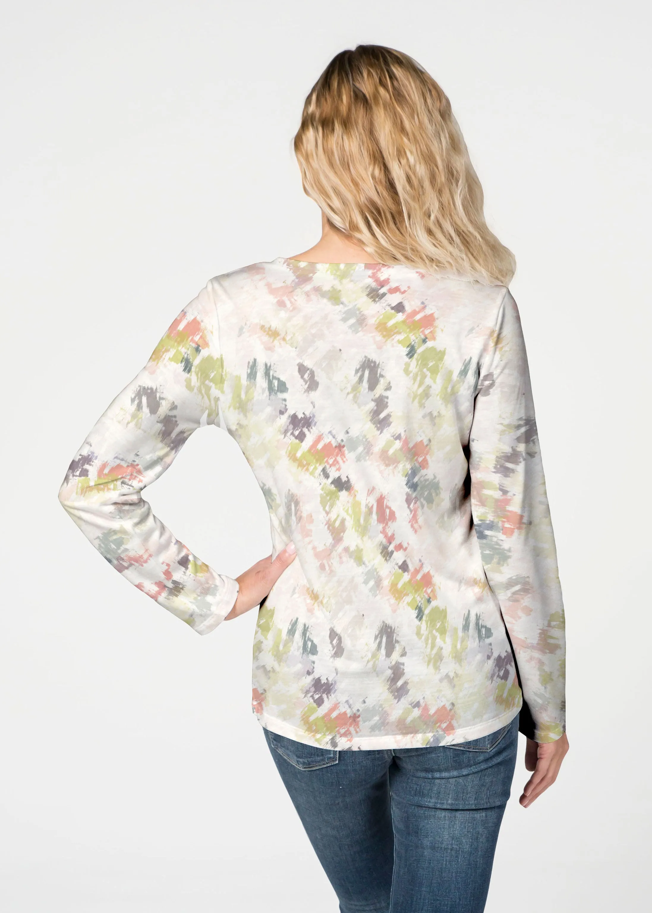 Painters Palette (7928) ~ French Terry V-neck Top