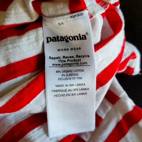 Patagonia Seatoller Midi Long Sleeve Striped Dress Women's Size S Classic