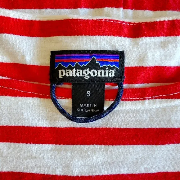Patagonia Seatoller Midi Long Sleeve Striped Dress Women's Size S Classic