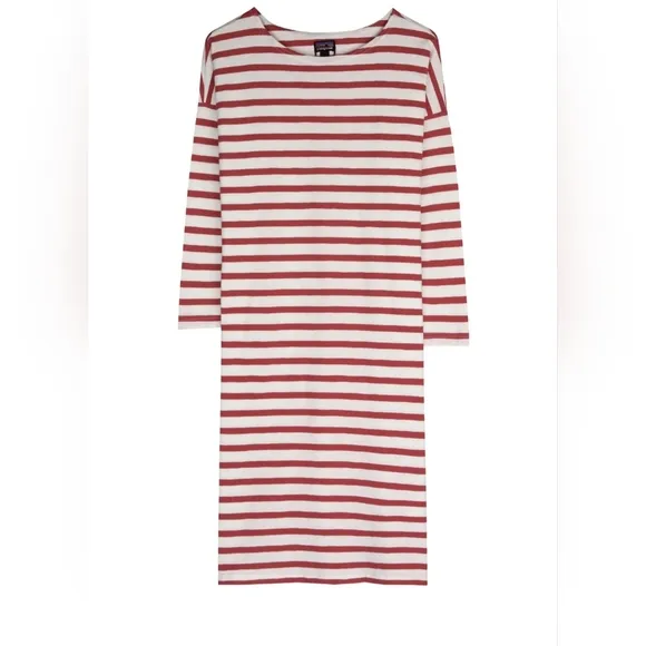 Patagonia Seatoller Midi Long Sleeve Striped Dress Women's Size S Classic