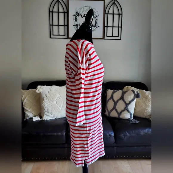 Patagonia Seatoller Midi Long Sleeve Striped Dress Women's Size S Classic