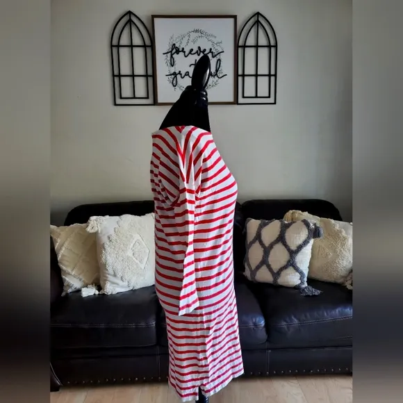 Patagonia Seatoller Midi Long Sleeve Striped Dress Women's Size S Classic
