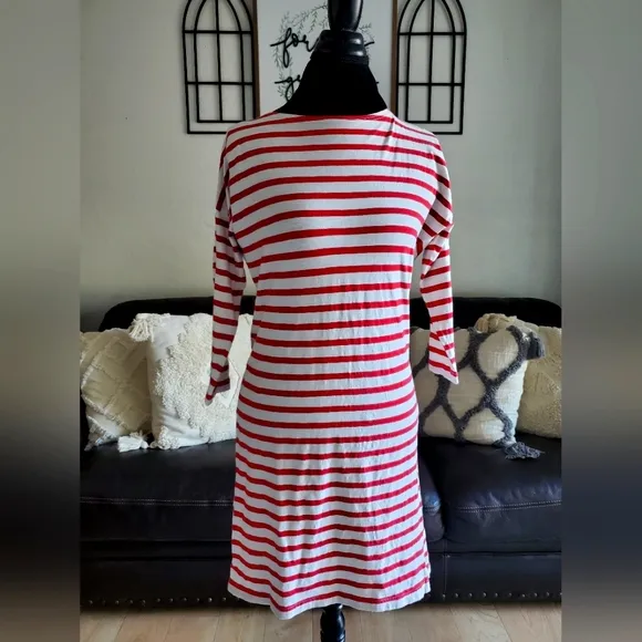 Patagonia Seatoller Midi Long Sleeve Striped Dress Women's Size S Classic