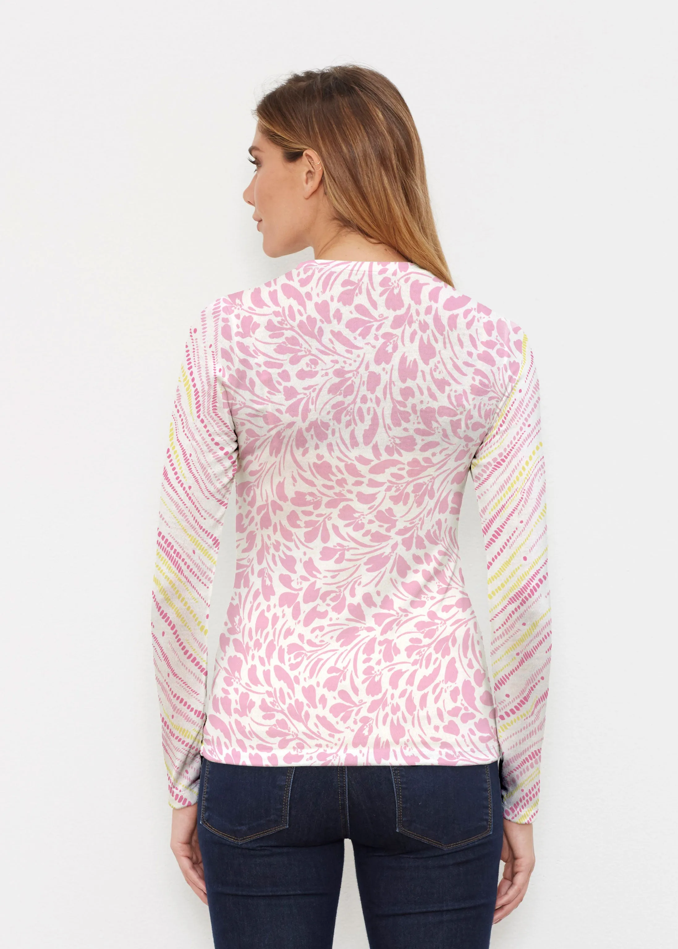 Pebble Dots Pink (7938) ~ Butterknit Long Sleeve Crew Top