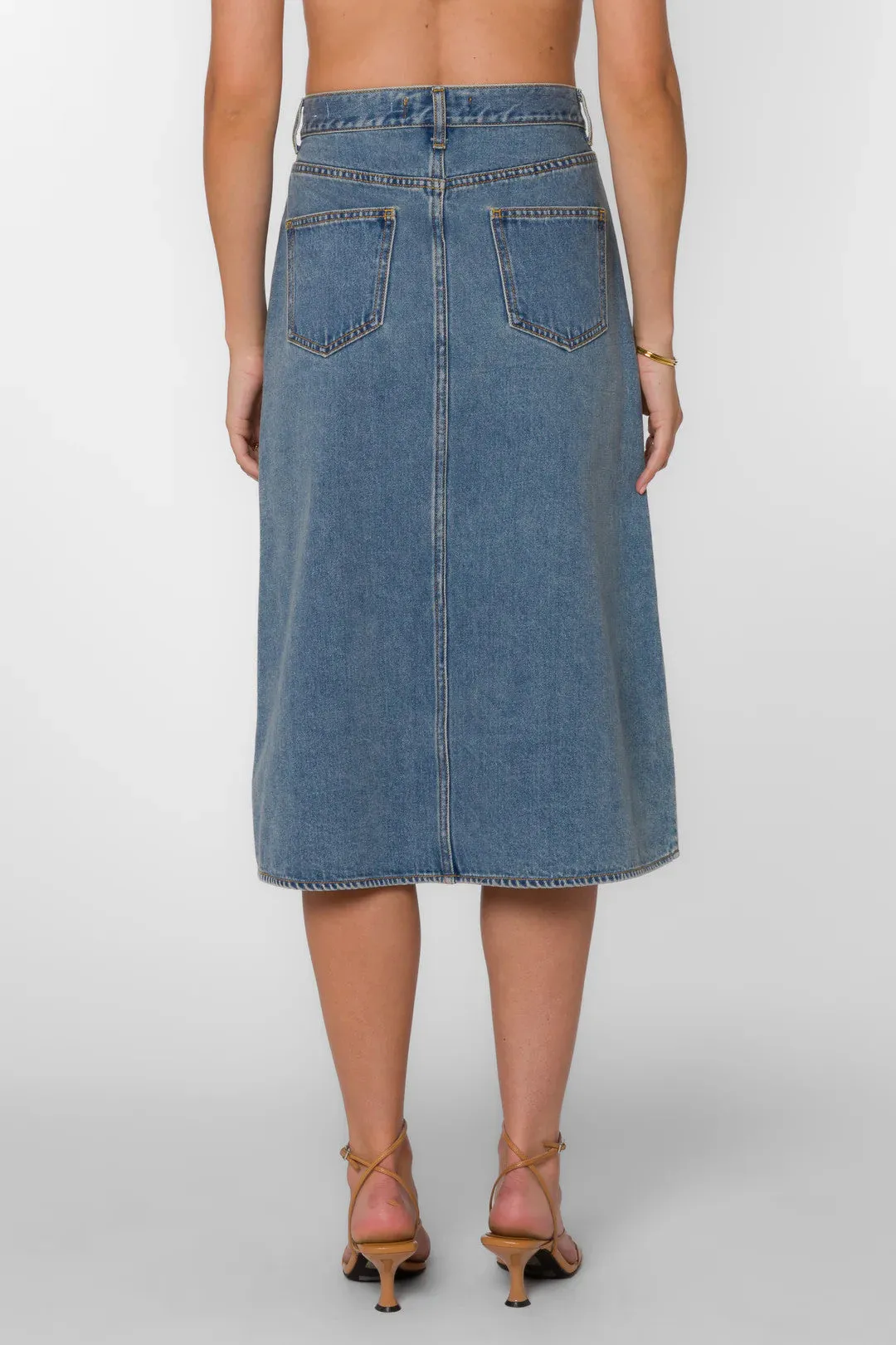 Penny Button Up Mdi Skirt