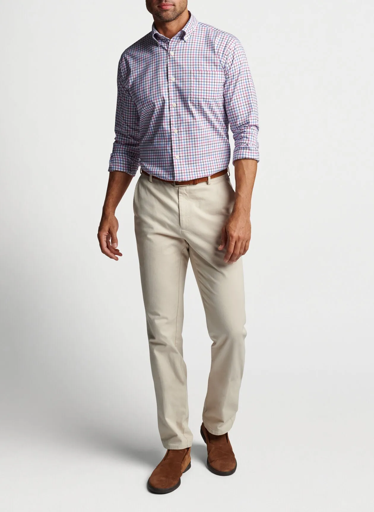 PETER MILLAR RYTON CROWN LITE COTTON BLEND SPORT SHIRT - NORDIC BLUE