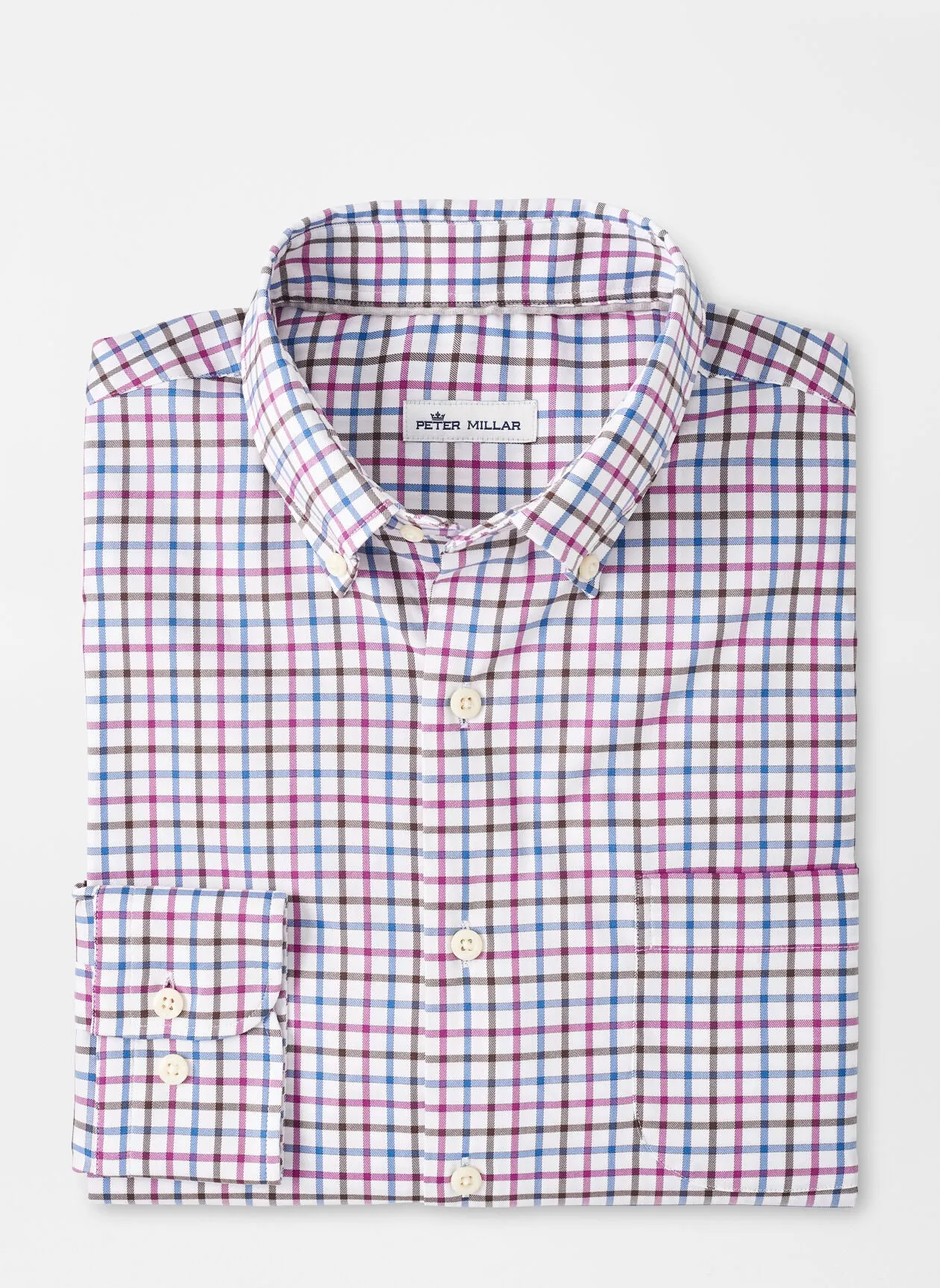 PETER MILLAR RYTON CROWN LITE COTTON BLEND SPORT SHIRT - NORDIC BLUE