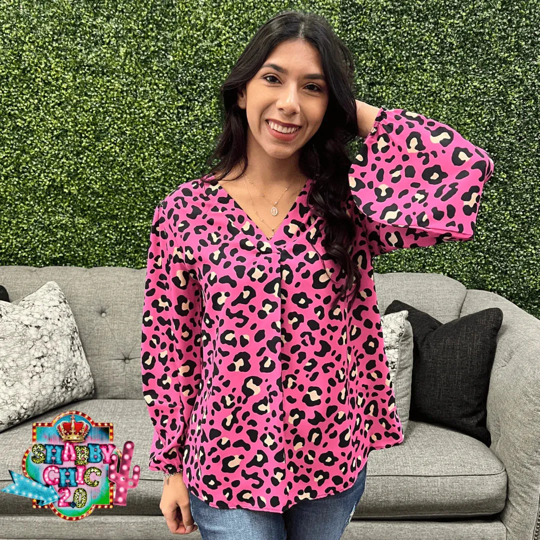 Pink Leopard Top - Long Sleeve
