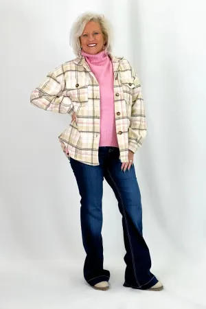 Pink Plaid Two Pocket Cozy Shacket *Final Sale*