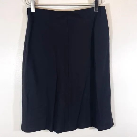 Pinko Italy wool Laine black pencil midi straight skirt lined size US 4