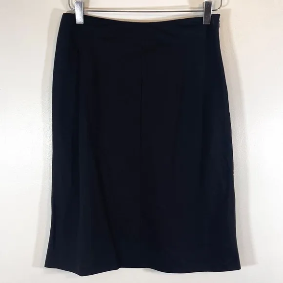 Pinko Italy wool Laine black pencil midi straight skirt lined size US 4