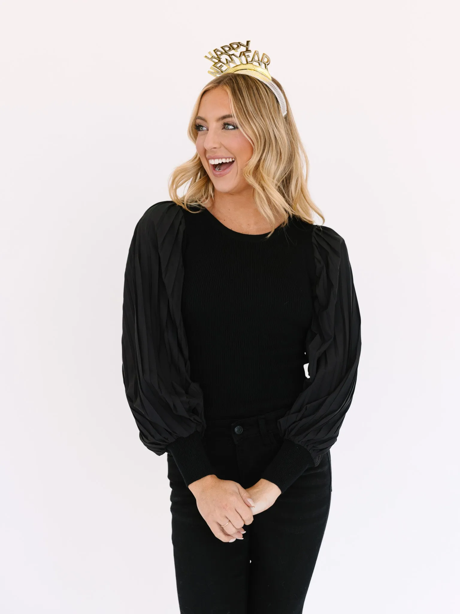 Pleated Perfection Knit Top